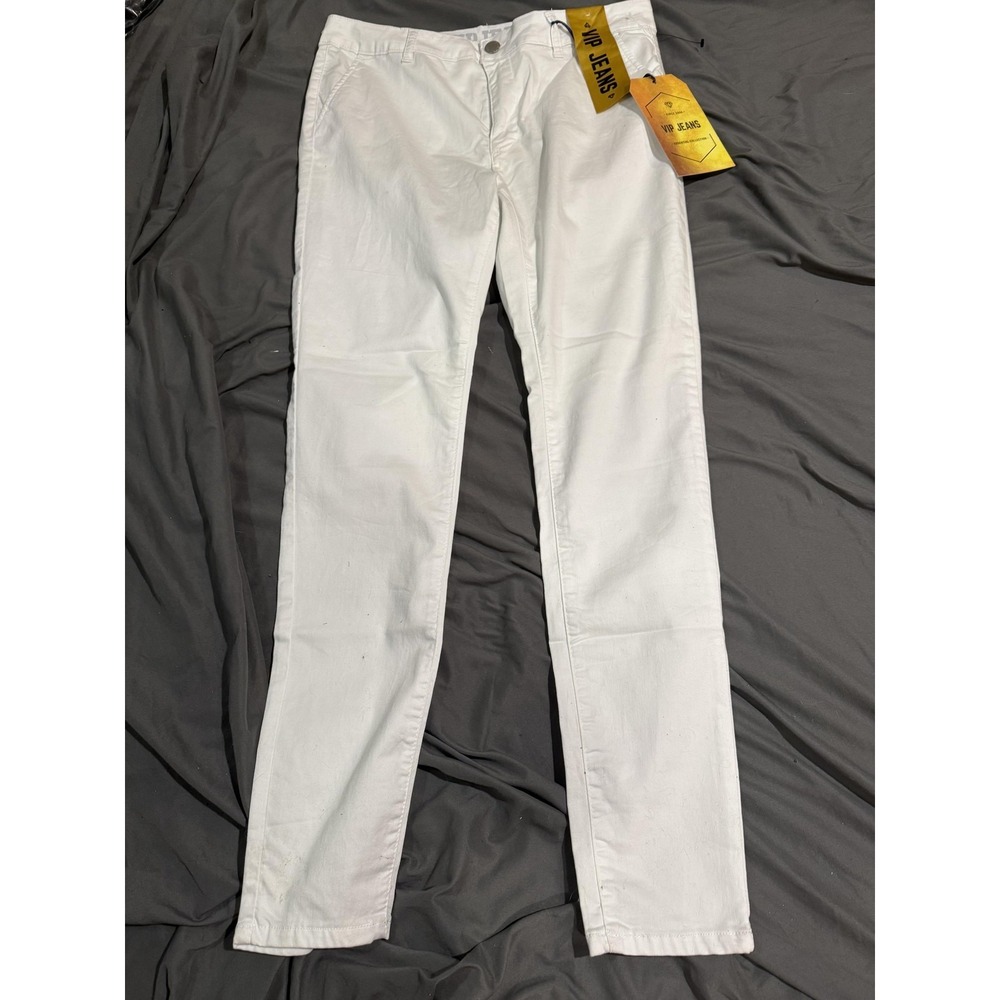 V.I.P. Jeans Juniors 15/16 White Skinny Slim Fit Light Wash Denim Stretch